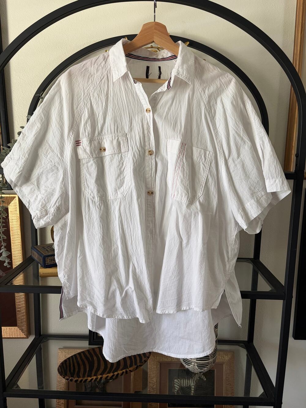 BDG Urban Outfitters Oversized Utility Button Up Shirt White Boxy Womens M